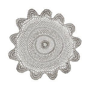Crochet doily isolated on white