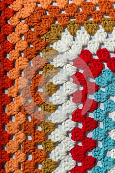 Crochet fabric of different colors