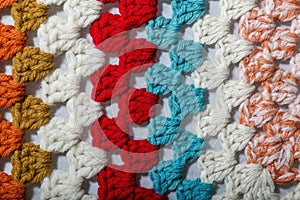 Crochet fabric of different colors