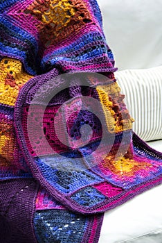 Crochet, Granny Square Pattern Blanket