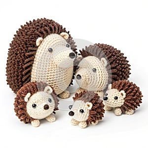 Crochet Hedgehog Family photo