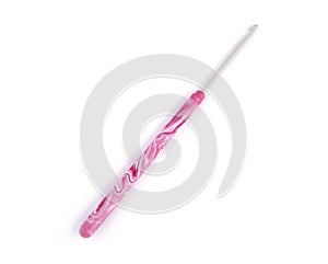 Crochet hook on a white background .