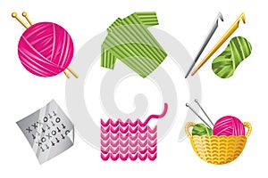 Crochet icon set