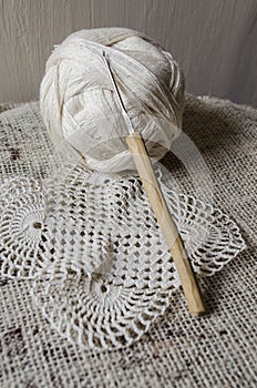 Crochet needle and thread