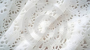 Crochet patterns. White tablecloth in traditional knitting