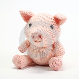 Soft Knitted Pig On White Background - Creative Commons Attribution photo