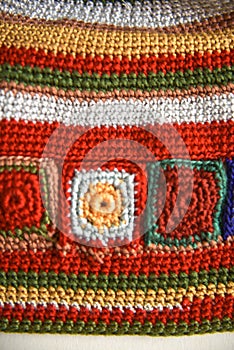 Crochet. products with multi-colored threads Crochet.