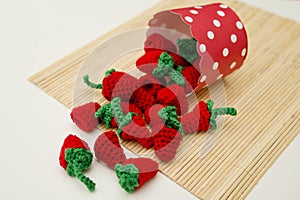 Early harvest. Handmade berries for children toy kitchen.