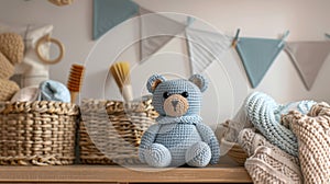 The crochet teddy bear..AI generated image