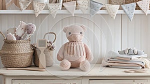 The crochet teddy bear. AI generated