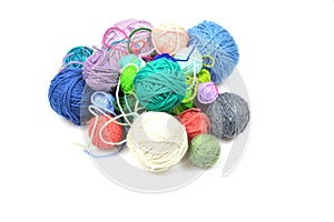 Crochet thread various colors isolated