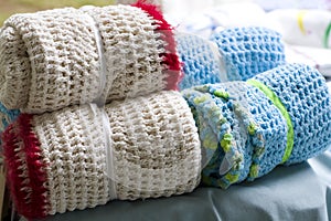 Crocheted blanket wraps photo