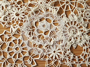 Crocheted snow flakes