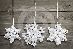 Crocheted snwoflakes