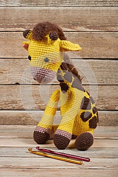 Crocheted toy giraffe
