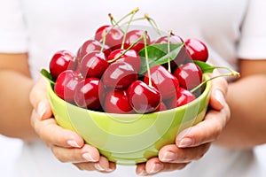 Crockery with cherries