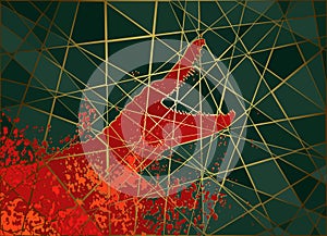 Crocodile attack mosaic