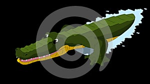 Crocodile Attacks Front View Alpha