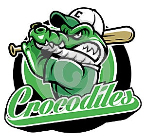 Crocodile baseball mascot photo