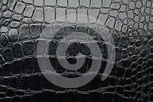 Crocodile leather black glossy artificial texture