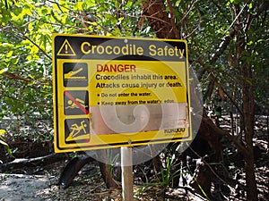 Crocodile Danger Sign, Kakadu National Park, Australia