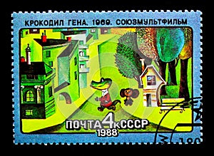 Crocodile Gena, Soviet Cartoon Films serie, circa 1988 photo