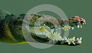 crocodile half submerged