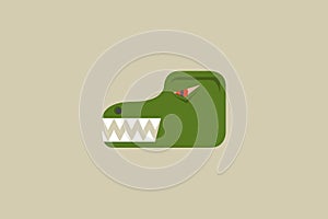 Crocodile head shoes logo