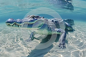 crocodile hiding under water .Generative Ai