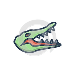Color illustration icon for Crocodile, alligator and cocodrilo photo