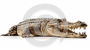 Crocodile isolated white background. Generative AI.