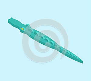 Crocodile isometric isolated. Alligator sea predator Vector illustration