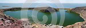 Crocodile lake on Central island on Lake Turkana, Kenya.