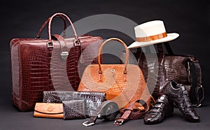 Crocodile leather fashion products