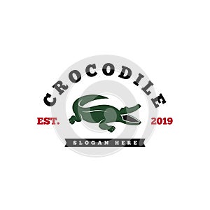 Crocodile logo . Reptile logo template. Dengerous animal logo 