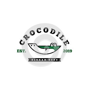 Crocodile logo . Reptile logo template. Dengerous animal logo 