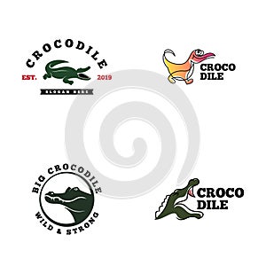 Crocodile logo . Reptile logo template. Dengerous animal logo