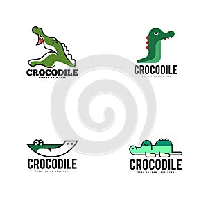 Crocodile logo . Reptile logo template. Dengerous animal logo