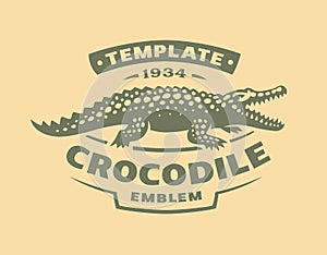Crocodile logo - vector illustration. Alligator emblem design