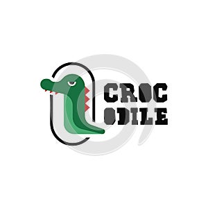 Crocodile logo vector. Reptile logo template. Dengerous animal logo vector