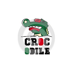 Crocodile logo vector. Reptile logo template. Dengerous animal logo vector