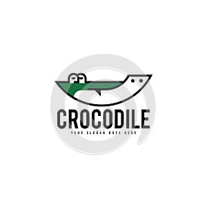 Crocodile logo vector. Reptile logo template. Dengerous animal logo vector