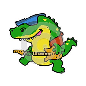 Crocodile playing electric guitar