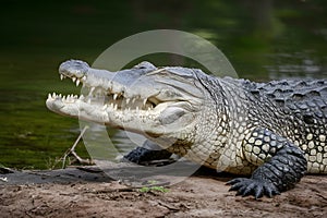 Crocodile reptile, wildlife close up, dangerous predator