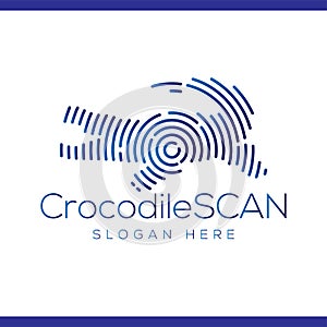 Crocodile Scan Technology Logo vector Element. Animal Technology Logo Template