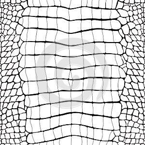 Crocodile Skin Black and White Seamless Pattern