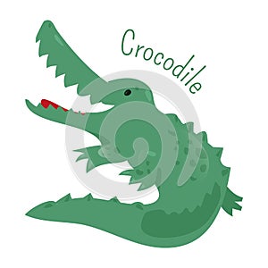 Crocodile . Sticker for kids. Child fun icon.