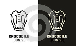 Crocodile stylized head geometric line icon