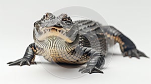 Crocodile on white background.