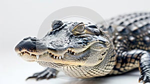 Crocodile on white background.